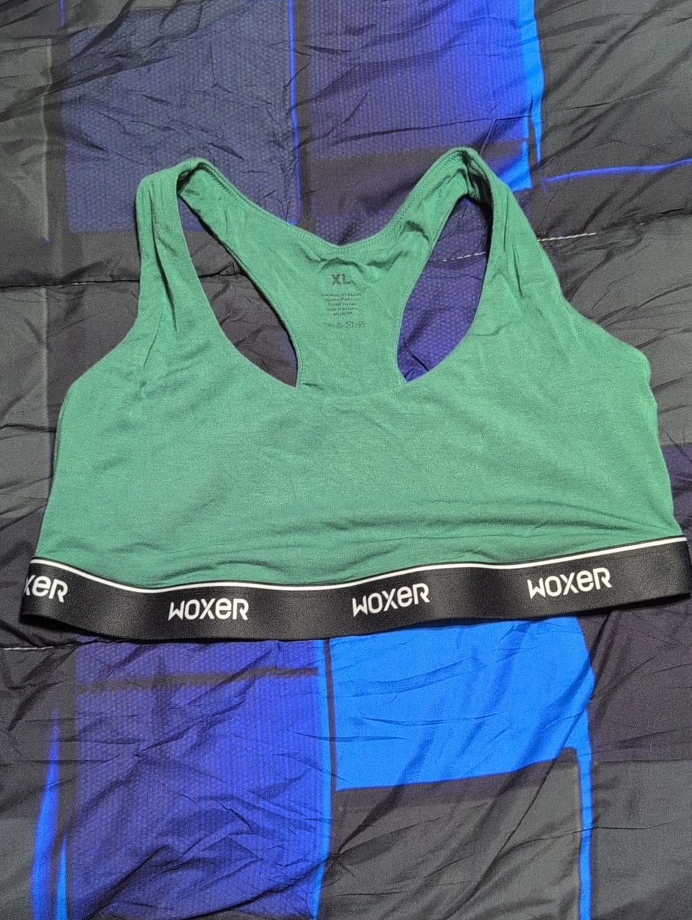 Woxer Green Racerback Sports Bra with Branded Elastic Band